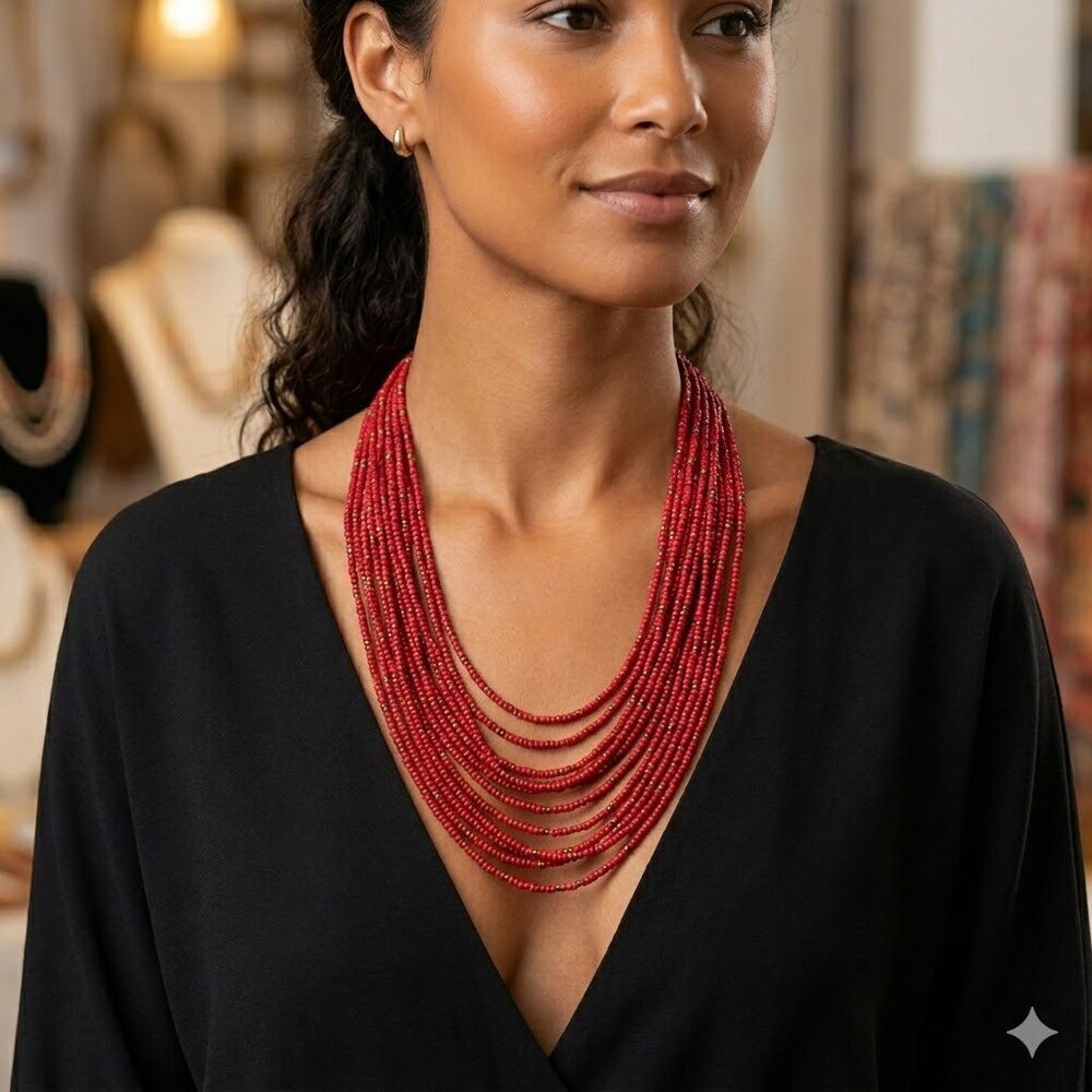 Red Beaded Necklace